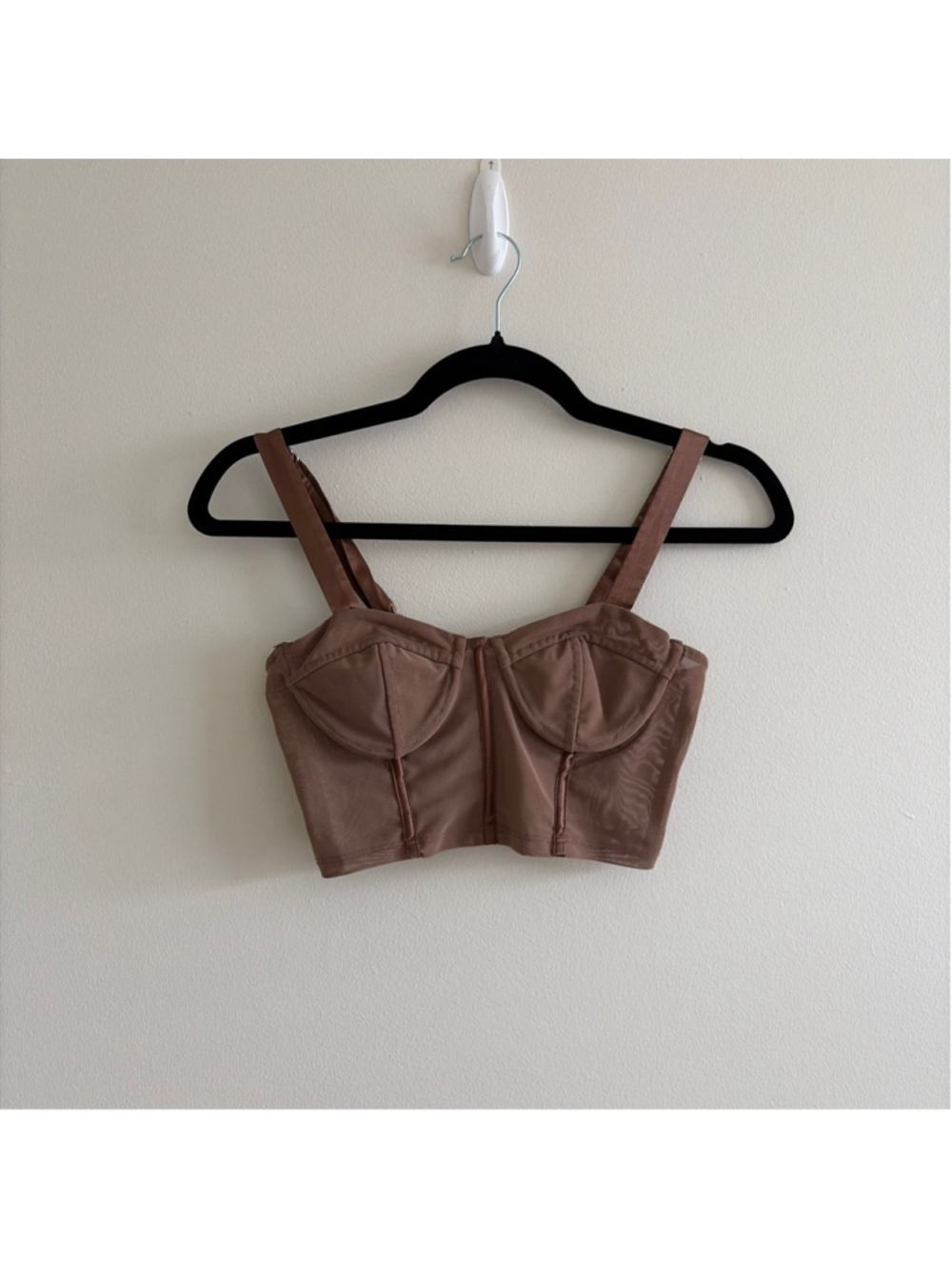 Women's Garage Brown Bustier Crop Top S